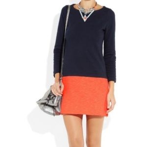J.Crew colorblock orange navy mini dress XS EUC